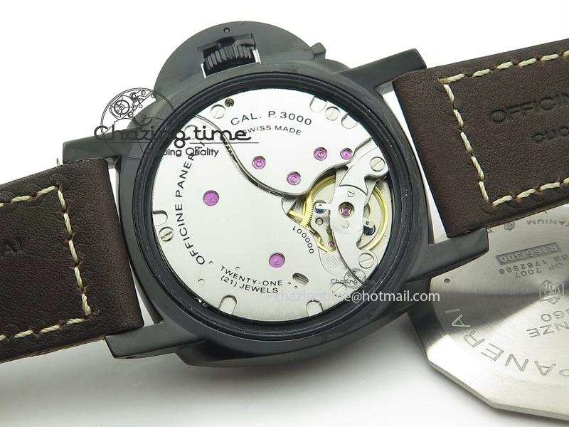 Unique PAM617 R Luminor 1950 DLC V6F California Dial Sapphire Crystal On Brown Leather Strap P 8526