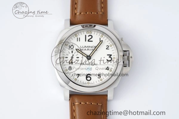 PAM660 W HWF 1:1 Best Edition White Dial on Brown Leather Strap A TechFriendly 8356