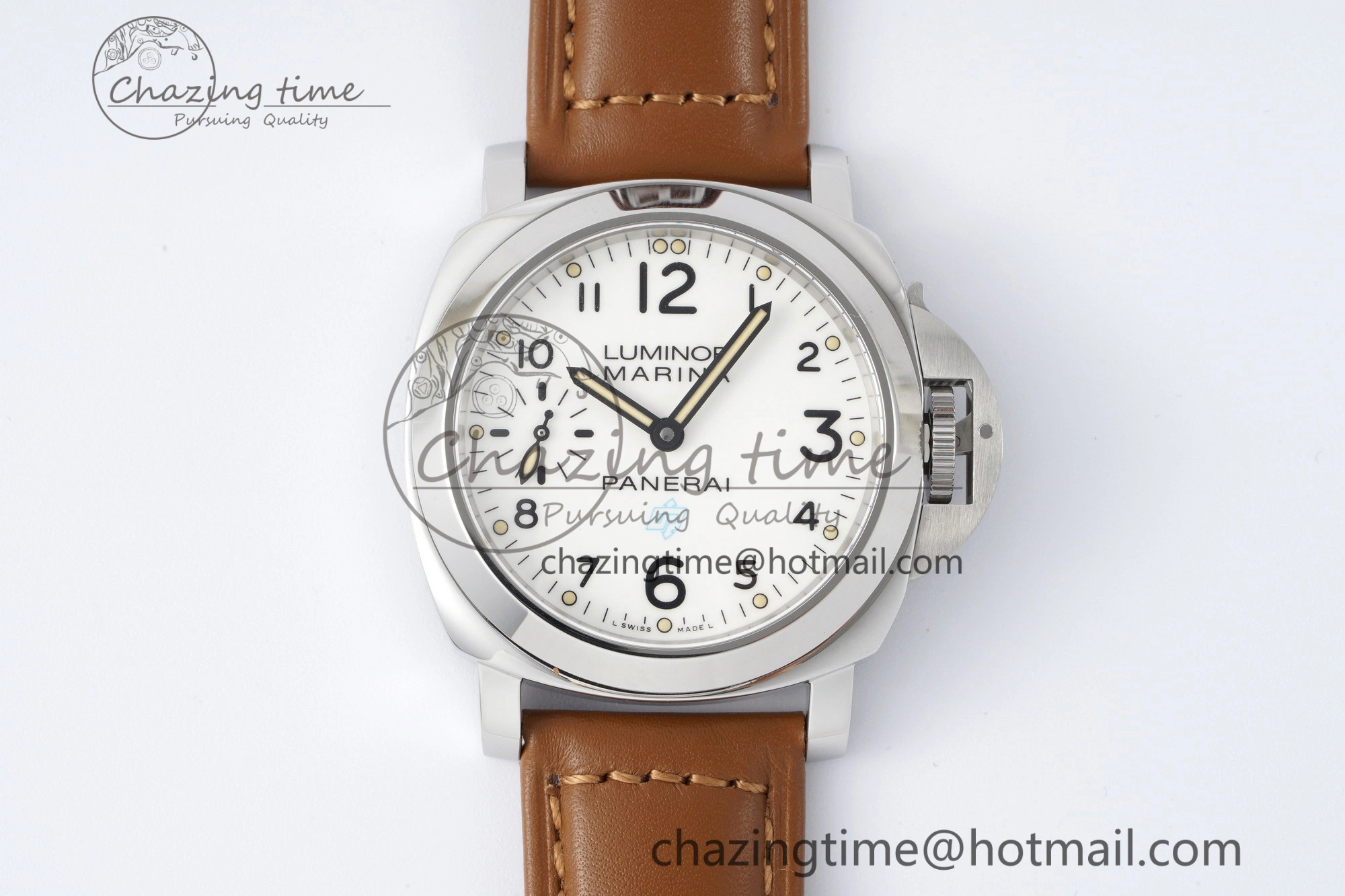 PAM660 W HWF 1:1 Best Edition White Dial on Brown Leather Strap A TechFriendly 8356