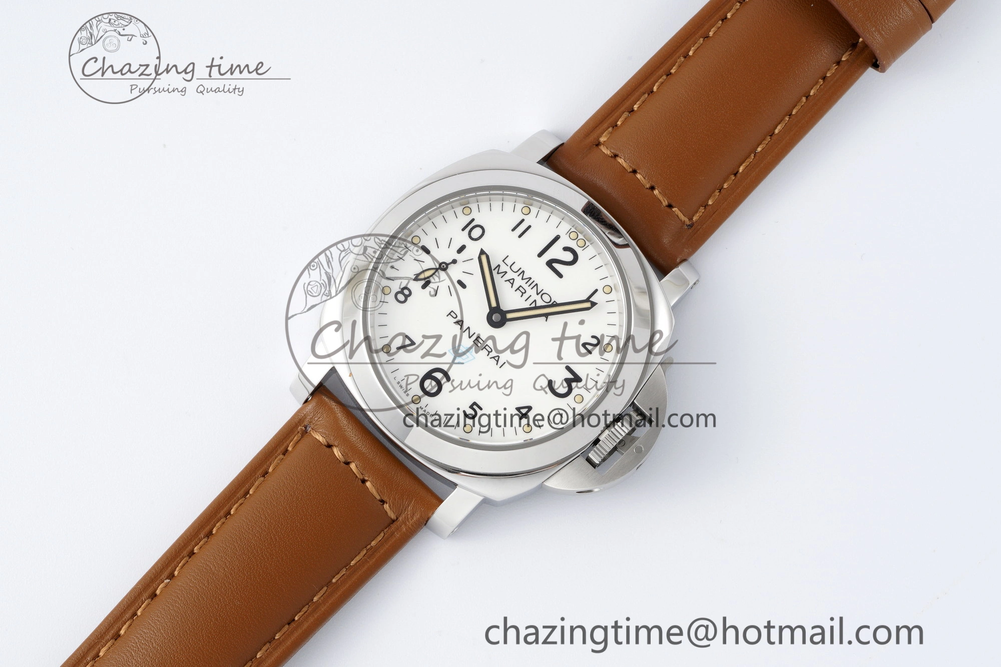 PAM660 W HWF 1:1 Best Edition White Dial on Brown Leather Strap A TechFriendly 8356