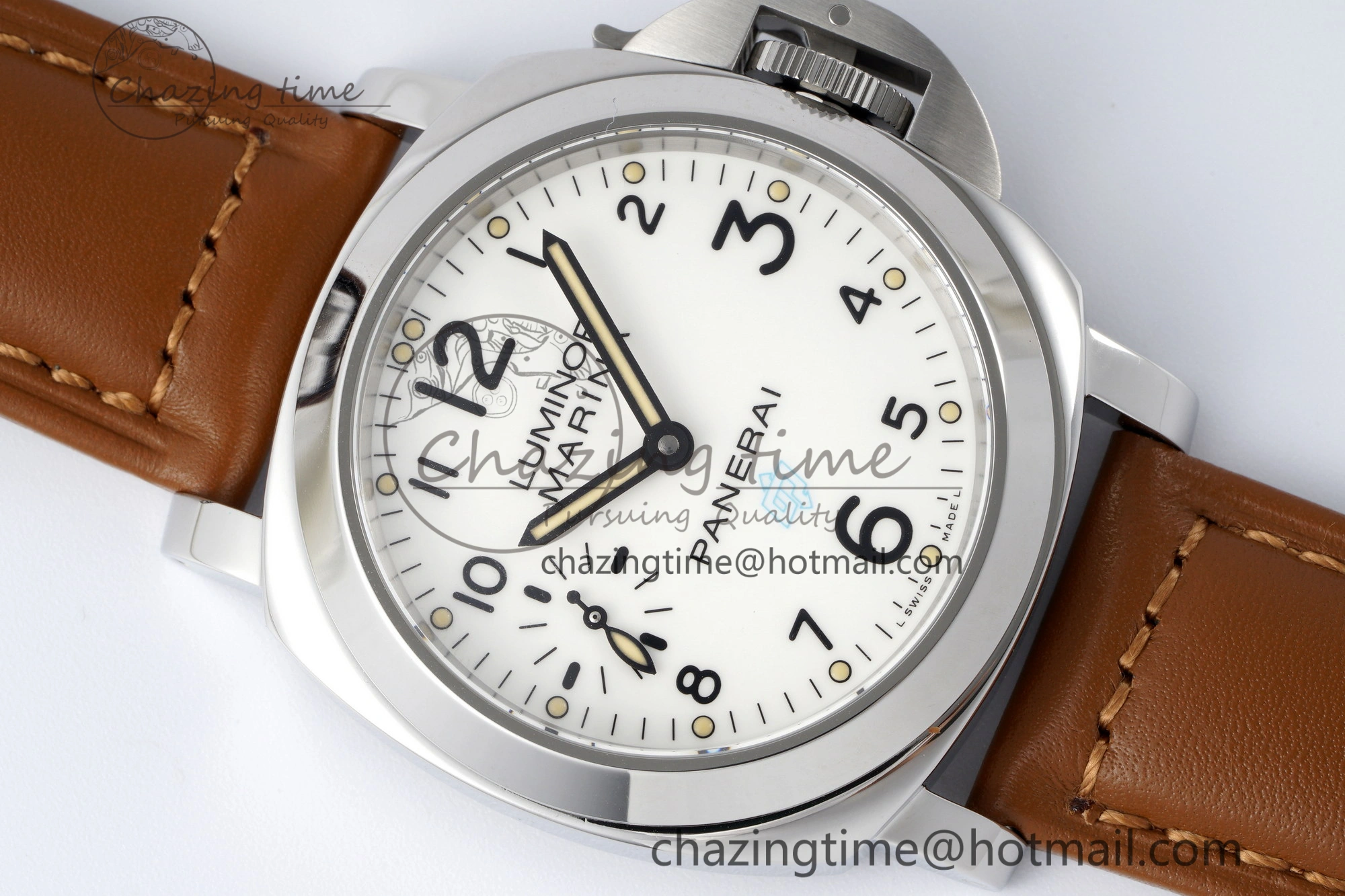 PAM660 W HWF 1:1 Best Edition White Dial on Brown Leather Strap A TechFriendly 8356
