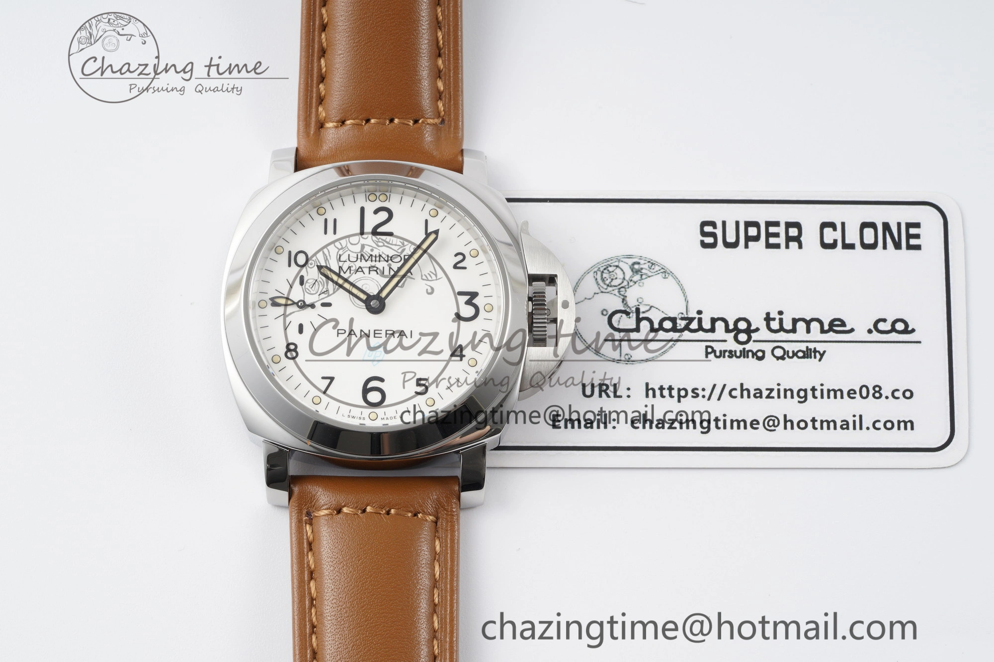 PAM660 W HWF 1:1 Best Edition White Dial on Brown Leather Strap A TechFriendly 8356