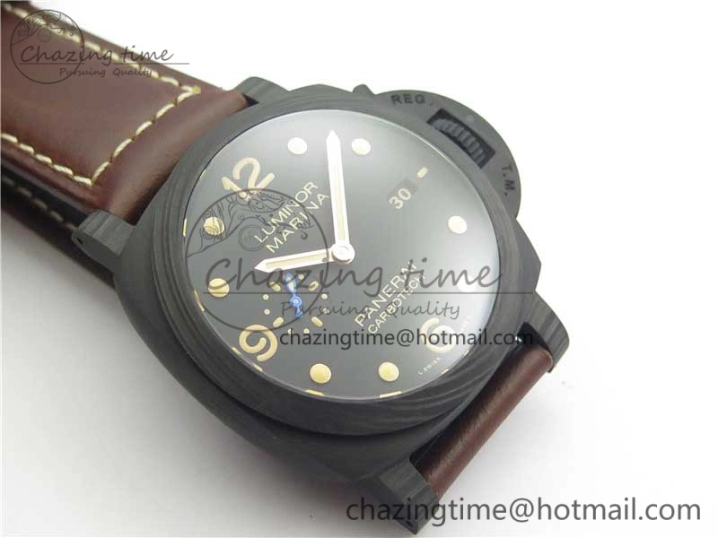 Timeless PAM661 Carbotech VSF 1:1 Best Edition on Brown Leather Strap P.9010 Clone 8413