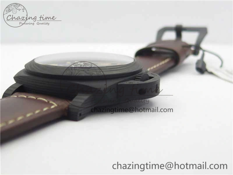 Timeless PAM661 Carbotech VSF 1:1 Best Edition on Brown Leather Strap P.9010 Clone 8413