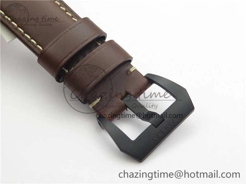 Timeless PAM661 Carbotech VSF 1:1 Best Edition on Brown Leather Strap P.9010 Clone 8413