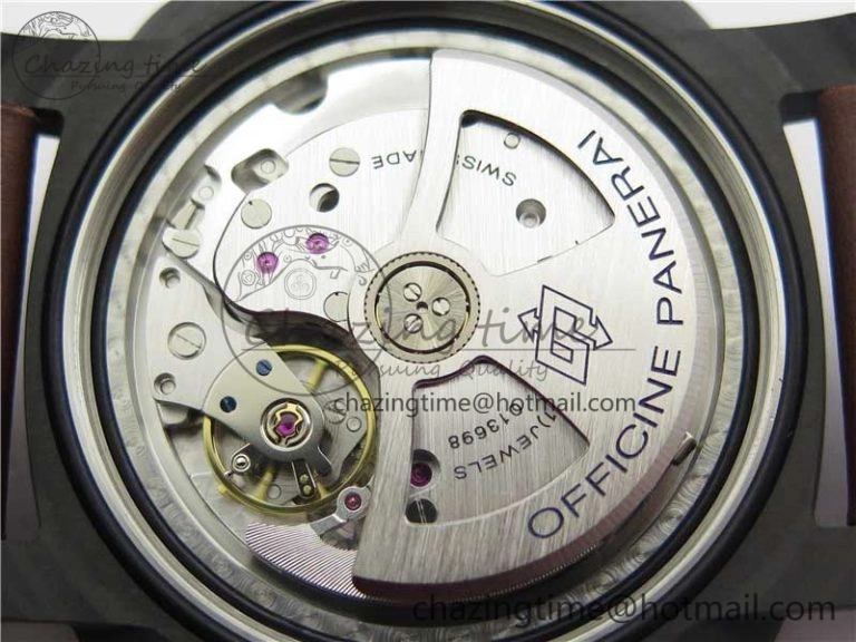 Timeless PAM661 Carbotech VSF 1:1 Best Edition on Brown Leather Strap P.9010 Clone 8413