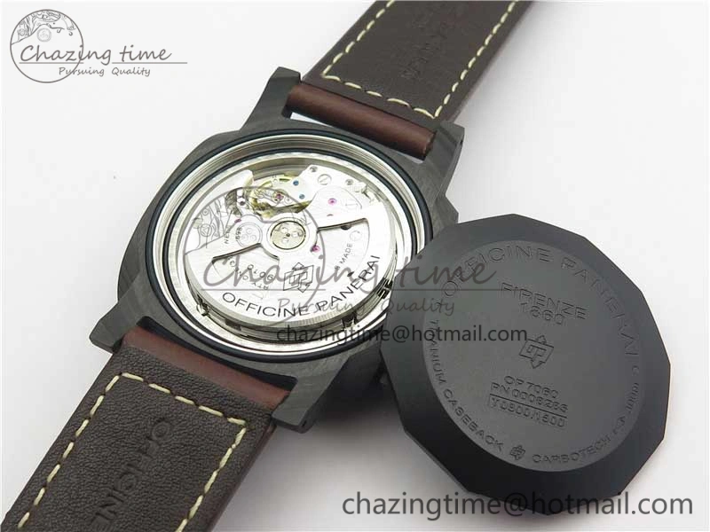 Timeless PAM661 Carbotech VSF 1:1 Best Edition on Brown Leather Strap P.9010 Clone 8413