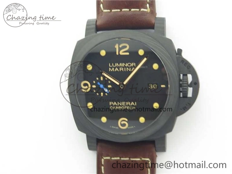 Timeless PAM661 Carbotech VSF 1:1 Best Edition on Brown Leather Strap P.9010 Clone 8413