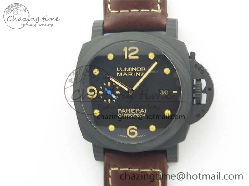 Timeless PAM661 Carbotech VSF 1:1 Best Edition on Brown Leather Strap P.9010 Clone 8413