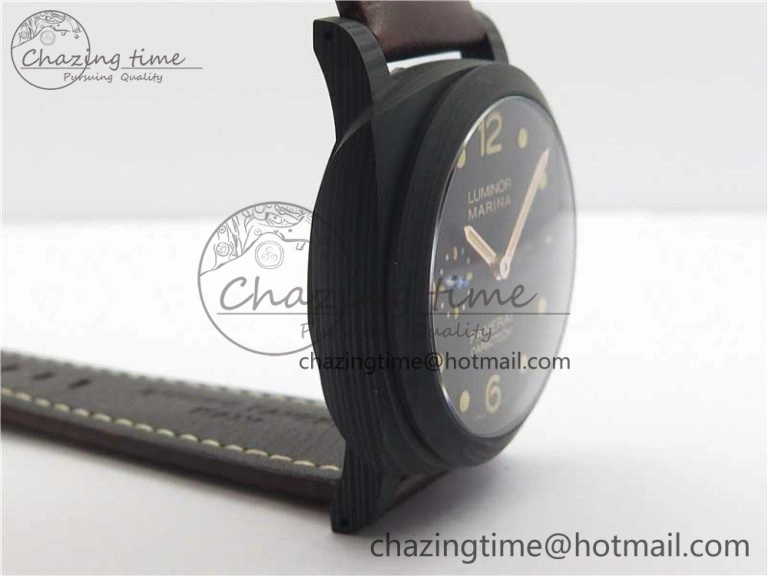 Timeless PAM661 Carbotech VSF 1:1 Best Edition on Brown Leather Strap P.9010 Clone 8413
