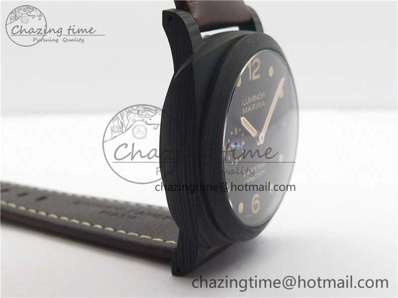 Timeless PAM661 Carbotech VSF 1:1 Best Edition on Brown Leather Strap P.9010 Clone 8413