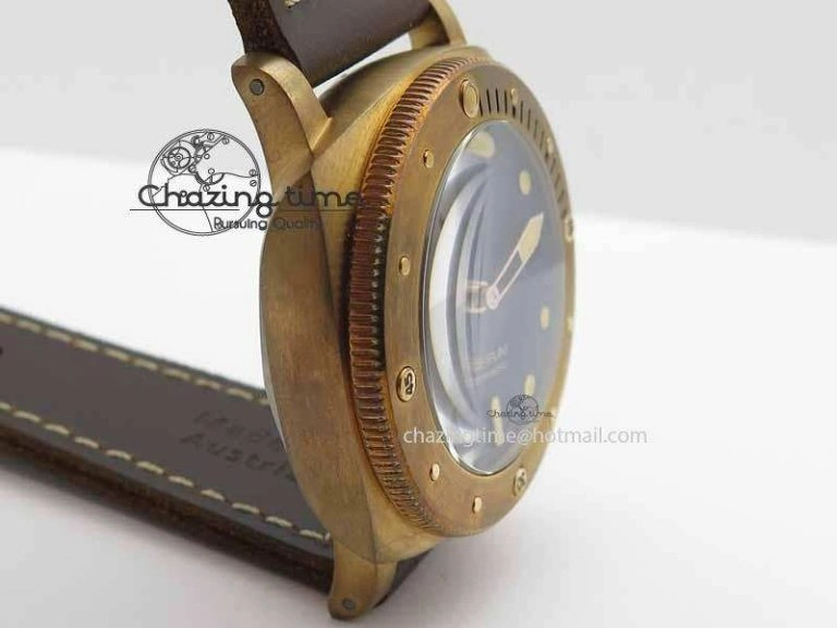 PAM671 T Bronzo XF Best Edition Blue Dial On Dark Brown Leather Strap P.9010 V FashionForward 8458