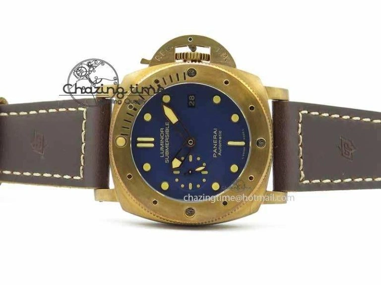 PAM671 T Bronzo XF Best Edition Blue Dial On Dark Brown Leather Strap P.9010 V FashionForward 8458