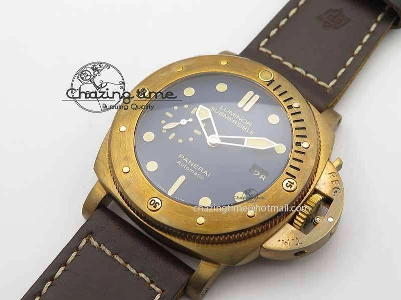 PAM671 T Bronzo XF Best Edition Blue Dial On Dark Brown Leather Strap P.9010 V FashionForward 8458