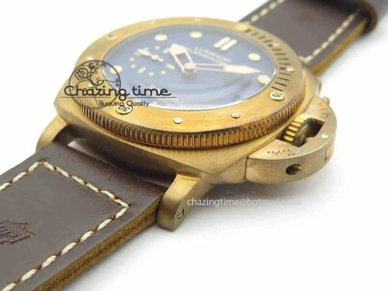 PAM671 T Bronzo XF Best Edition Blue Dial On Dark Brown Leather Strap P.9010 V FashionForward 8458
