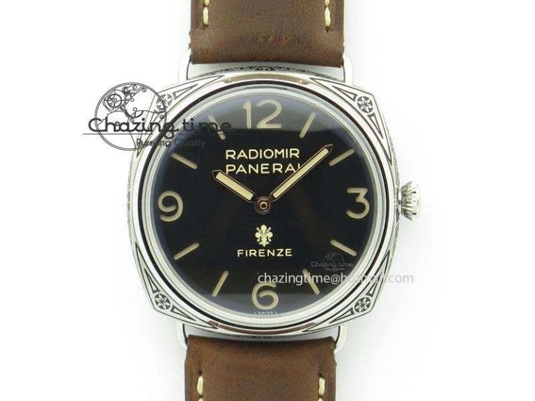 PAM672 R Radiomir Firenze 3 Days ZF Best Edition On Brown Asso Leather Strap P.3000 Super Clone Efficient 8504