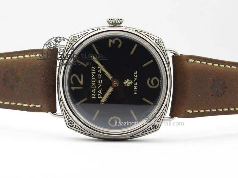 PAM672 R Radiomir Firenze 3 Days ZF Best Edition On Brown Asso Leather Strap P.3000 Super Clone Efficient 8504