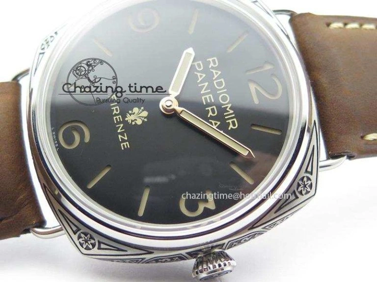 PAM672 R Radiomir Firenze 3 Days ZF Best Edition On Brown Asso Leather Strap P.3000 Super Clone Efficient 8504