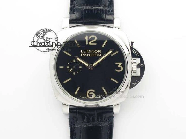 Comfortable PAM676 Luminor Due 3 Days Acciaio V6F Best Edition On Black Leather Strap P. 8492