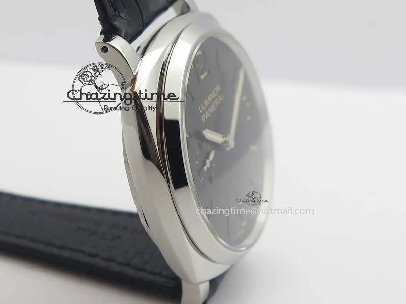 Comfortable PAM676 Luminor Due 3 Days Acciaio V6F Best Edition On Black Leather Strap P. 8492