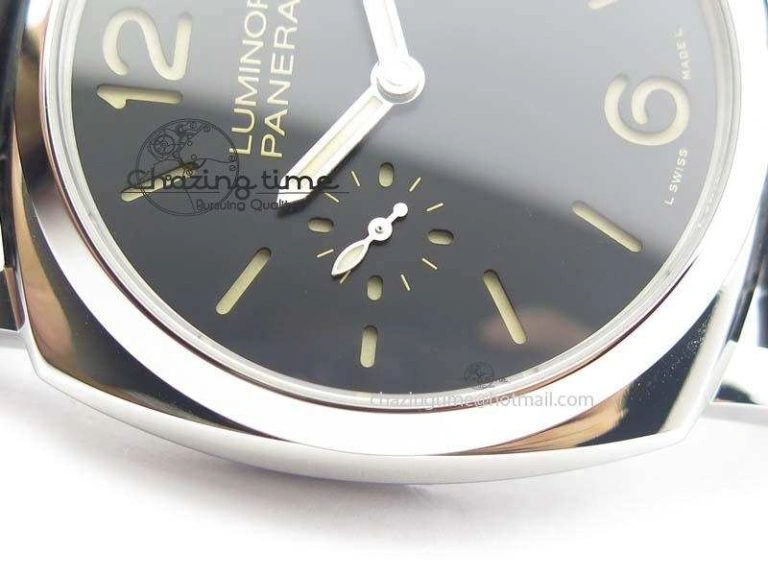 Comfortable PAM676 Luminor Due 3 Days Acciaio V6F Best Edition On Black Leather Strap P. 8492
