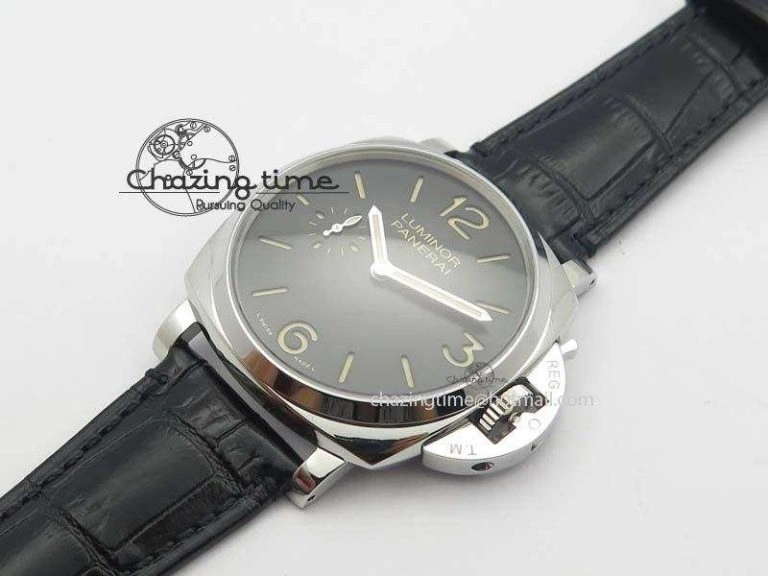 Comfortable PAM676 Luminor Due 3 Days Acciaio V6F Best Edition On Black Leather Strap P. 8492