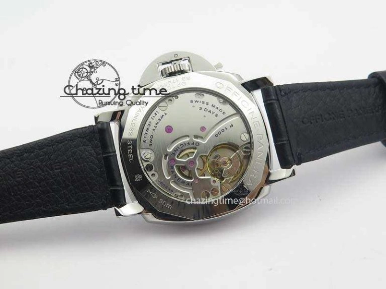 Comfortable PAM676 Luminor Due 3 Days Acciaio V6F Best Edition On Black Leather Strap P. 8492