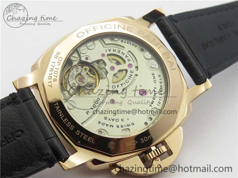 PAM677 Luminor Due 3 Days Acciaio RG XF Best Edition on Black Leather Strap P. FashionForward 8416