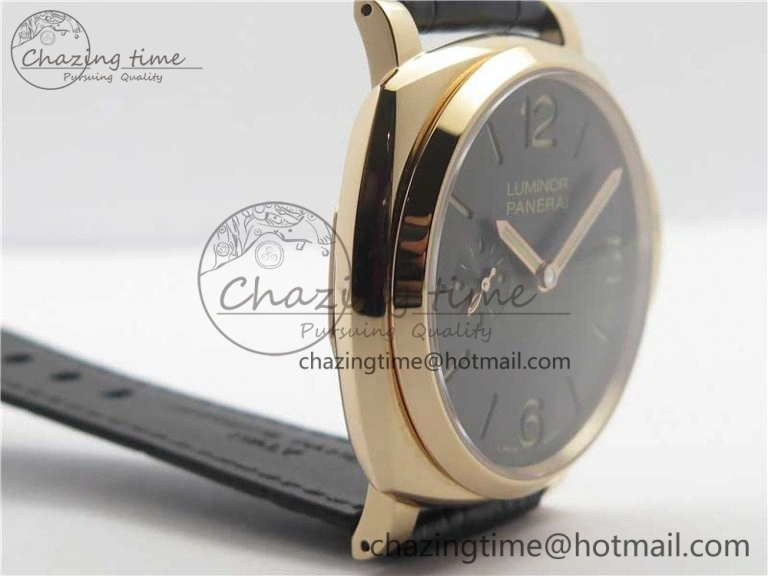 PAM677 Luminor Due 3 Days Acciaio RG XF Best Edition on Black Leather Strap P. FashionForward 8416