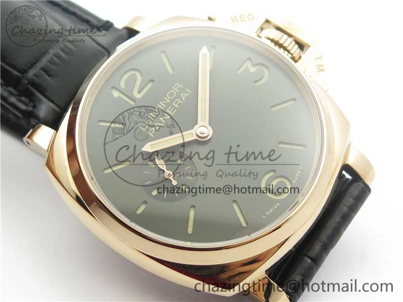 PAM677 Luminor Due 3 Days Acciaio RG XF Best Edition on Black Leather Strap P. FashionForward 8416