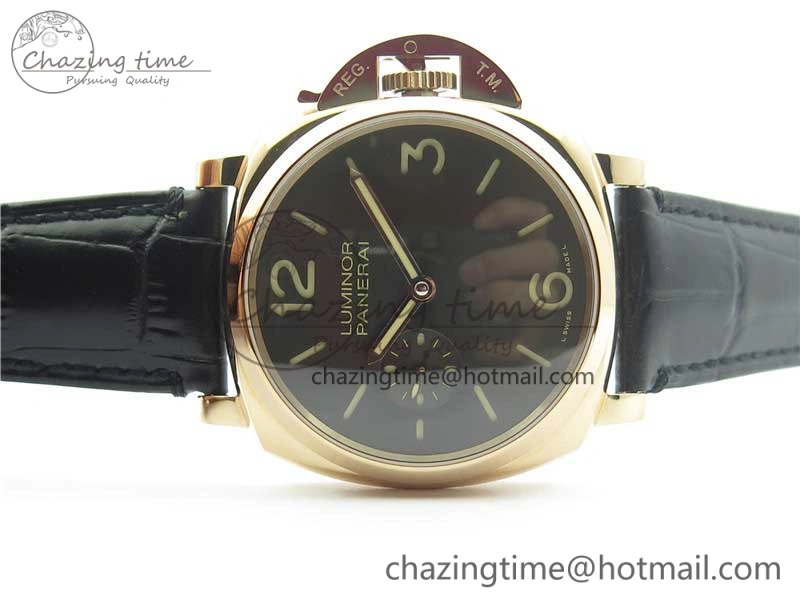 PAM677 Luminor Due 3 Days Acciaio RG XF Best Edition on Black Leather Strap P. FashionForward 8416