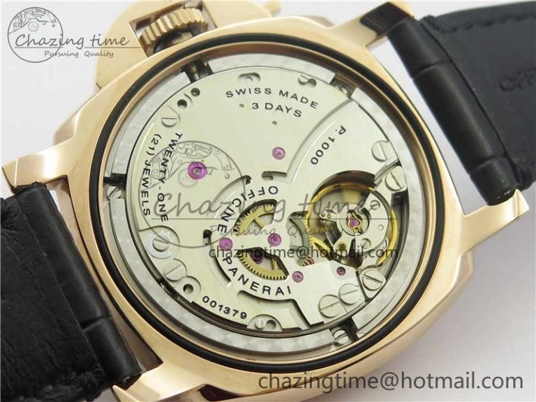 PAM677 Luminor Due 3 Days Acciaio RG XF Best Edition on Black Leather Strap P. FashionForward 8416