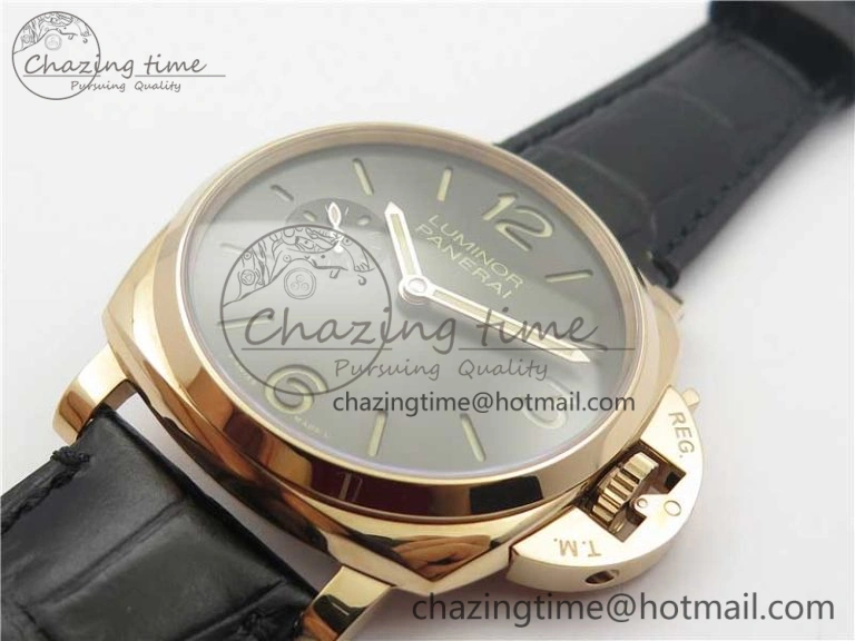 PAM677 Luminor Due 3 Days Acciaio RG XF Best Edition on Black Leather Strap P. FashionForward 8416