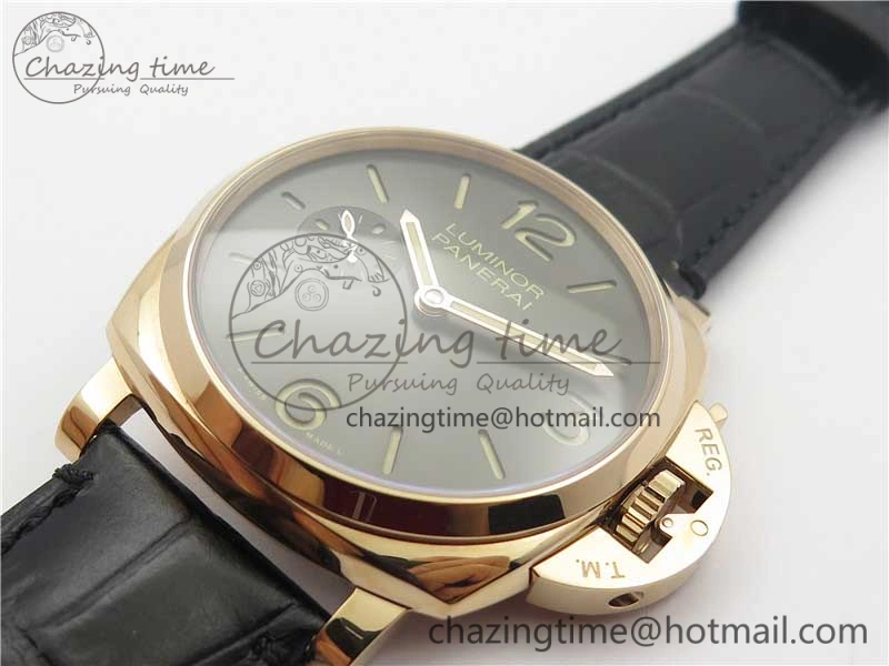 PAM677 Luminor Due 3 Days Acciaio RG XF Best Edition on Black Leather Strap P. FashionForward 8416