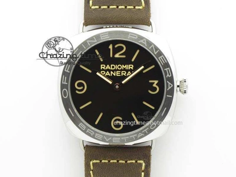 PAM685 Acciaio Brevettato SF Best Edition Black Dial On Brown Leather Strap P.3000 Super Clone Fashionable 8473