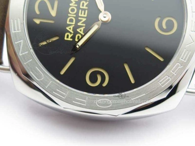 PAM685 Acciaio Brevettato SF Best Edition Black Dial On Brown Leather Strap P.3000 Super Clone Fashionable 8473
