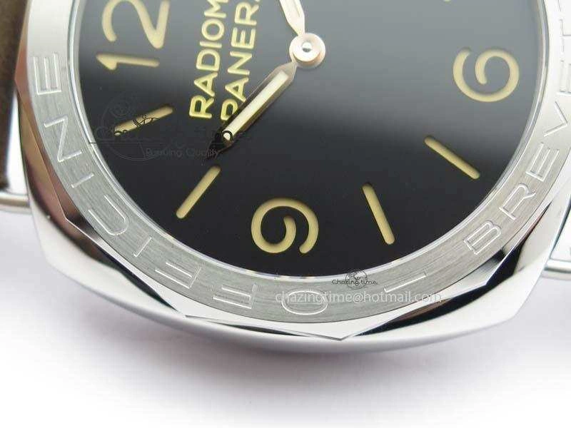 PAM685 Acciaio Brevettato SF Best Edition Black Dial On Brown Leather Strap P.3000 Super Clone Fashionable 8473