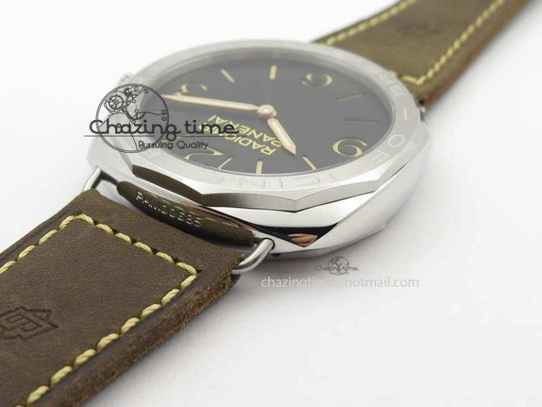 PAM685 Acciaio Brevettato SF Best Edition Black Dial On Brown Leather Strap P.3000 Super Clone Fashionable 8473