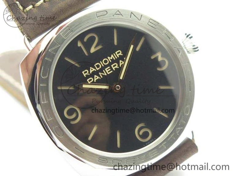 PAM685 SS ZF 1:1 Best Edition Black Dial On Leather Strap P.3000 Super Clone Lightweight 8431