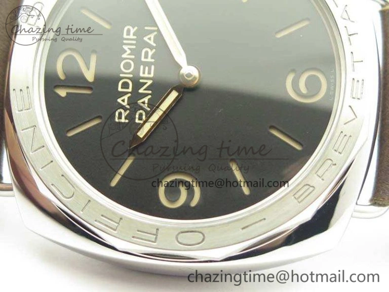 PAM685 SS ZF 1:1 Best Edition Black Dial On Leather Strap P.3000 Super Clone Lightweight 8431