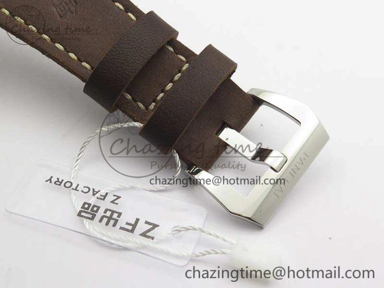 TimelessDesign PAM687 Acciaio Brevettato ZF 1:1 Best Edition Brown Dial On Brown Leather Strap P.3000 Super Clone 8434