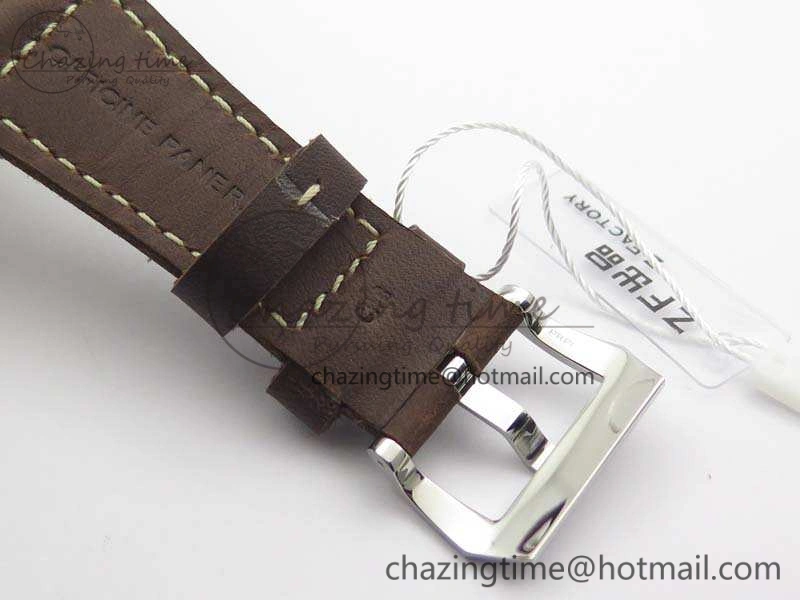 TimelessDesign PAM687 Acciaio Brevettato ZF 1:1 Best Edition Brown Dial On Brown Leather Strap P.3000 Super Clone 8434