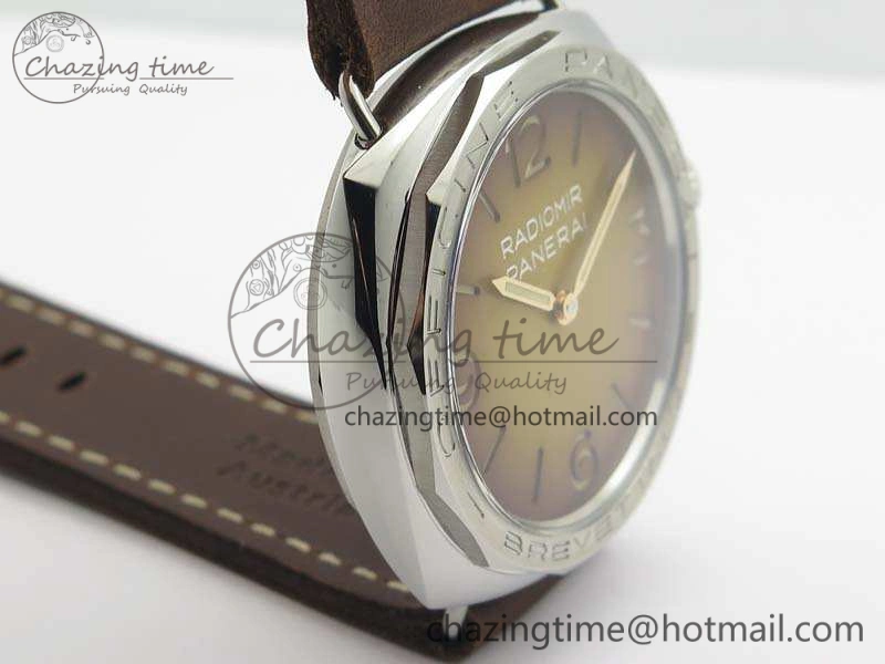 TimelessDesign PAM687 Acciaio Brevettato ZF 1:1 Best Edition Brown Dial On Brown Leather Strap P.3000 Super Clone 8434