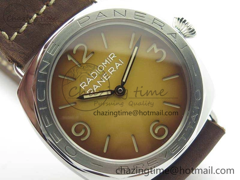 TimelessDesign PAM687 Acciaio Brevettato ZF 1:1 Best Edition Brown Dial On Brown Leather Strap P.3000 Super Clone 8434