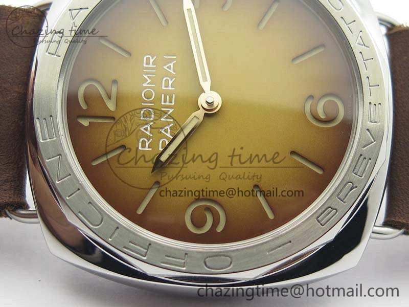 TimelessDesign PAM687 Acciaio Brevettato ZF 1:1 Best Edition Brown Dial On Brown Leather Strap P.3000 Super Clone 8434