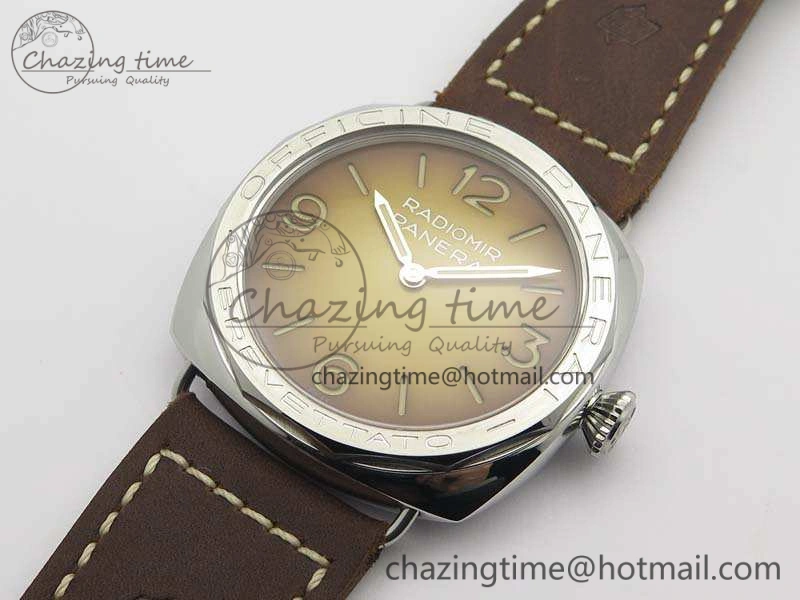 TimelessDesign PAM687 Acciaio Brevettato ZF 1:1 Best Edition Brown Dial On Brown Leather Strap P.3000 Super Clone 8434