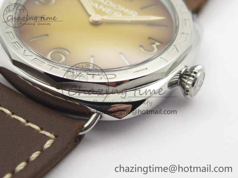 TimelessDesign PAM687 Acciaio Brevettato ZF 1:1 Best Edition Brown Dial On Brown Leather Strap P.3000 Super Clone 8434