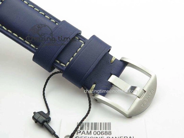 Premium PAM688 S VSF 1:1 Best Edition Blue Dial On Blue Leather Strap P.9001 Super Clone V 8446