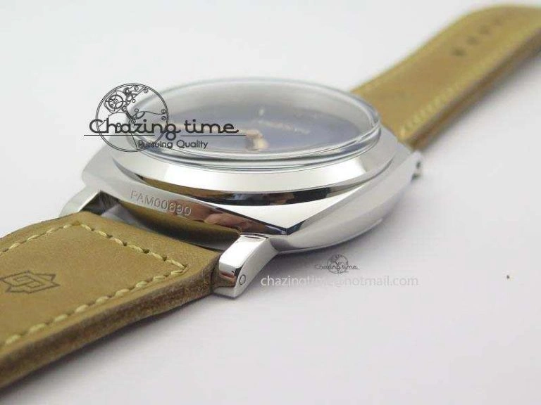 EasyMatch PAM690 Q SF Best Edition Blue Dial On Brown Leather Strap P.3000 Super Clone 8495