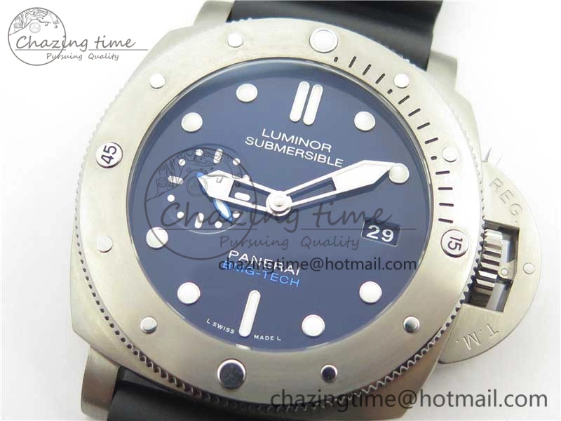 PAM692 T Titanium VSF 1:1 Best Edition on Black Rubber Strap P.9010 Super Clone (Free Nylon Strap) Snug 8410